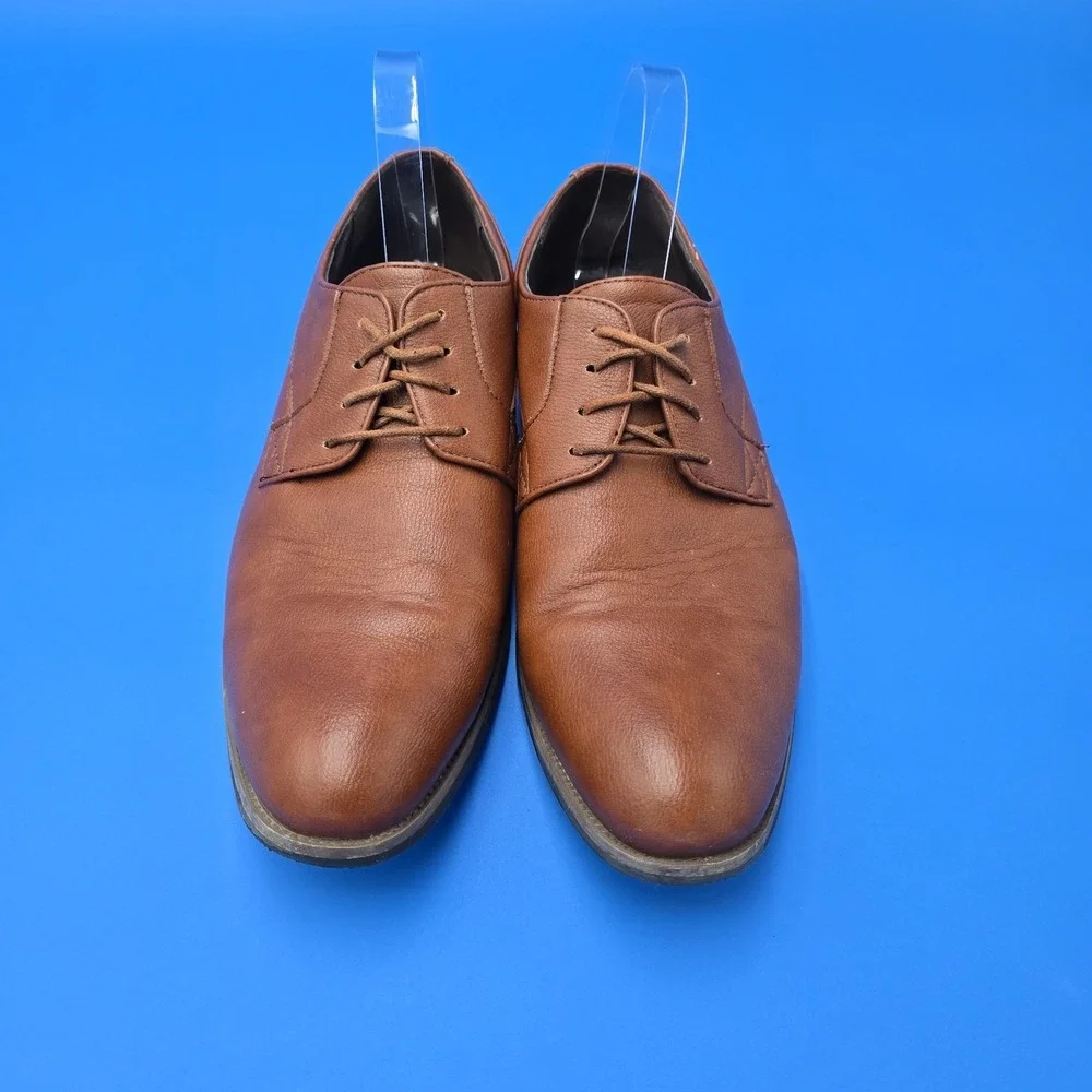 Gino‎ Pheroni  Men's Eric Brown Leather Lace-Up Oxford Shoes Sz 9.5